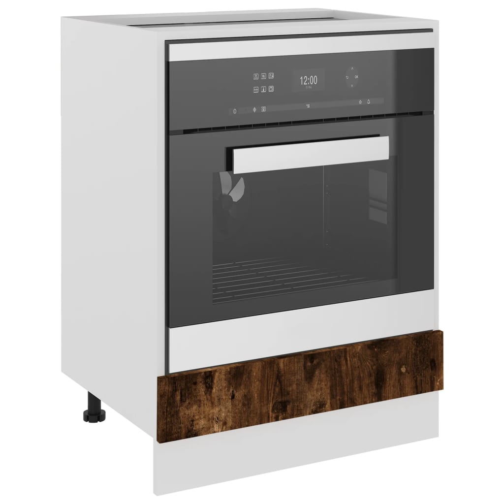 Mobile da Forno Rovere Fumo 60x46x81,5 cm in Legno Multistrato 825834