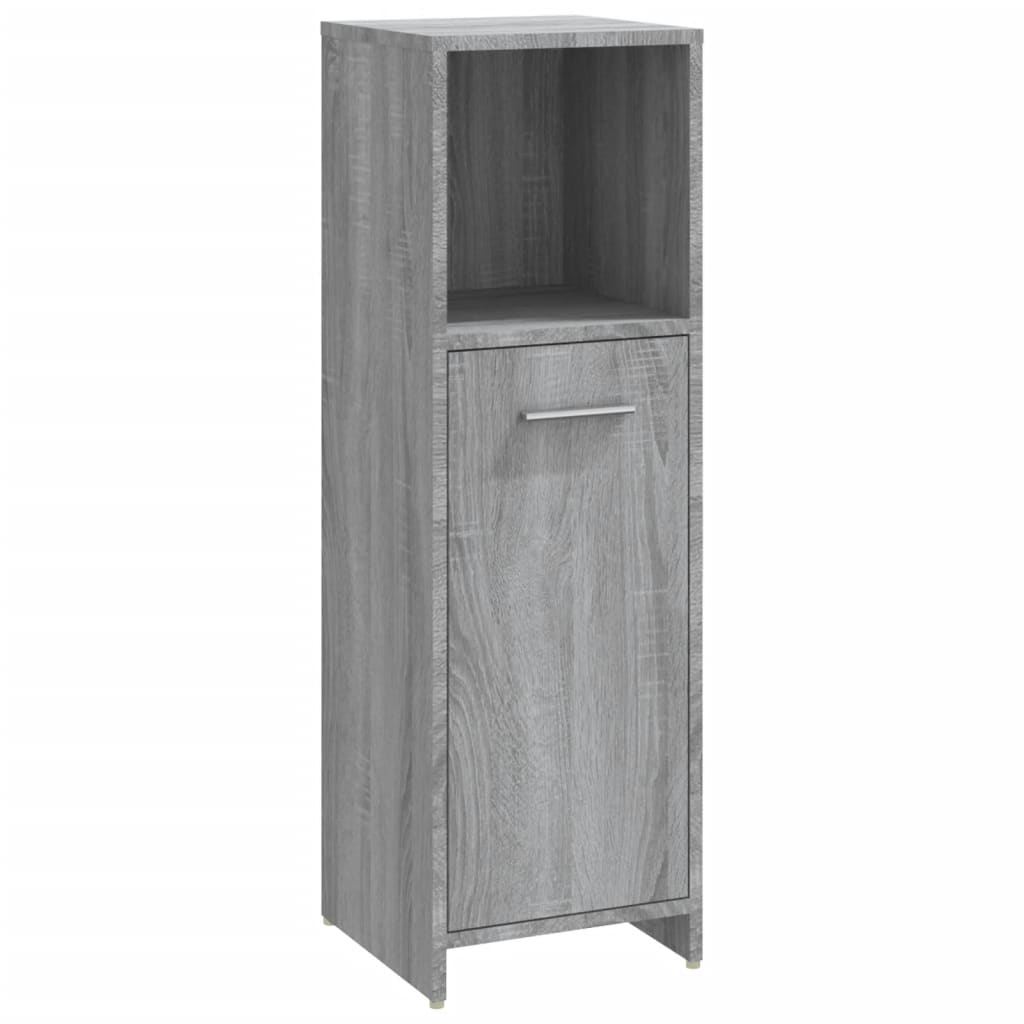 Armadietto Bagno Grigio Sonoma 30x30x95 cm in Legno Multistrato cod mxl 16359