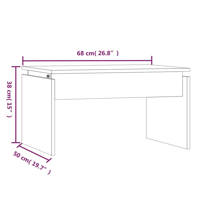 Tavolino da Salotto Grigio Sonoma 68x50x38 cm Legno Multistrato