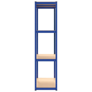 Scaffali a 4 Ripiani 4 pz Blu in Acciaio e Legno Multistrato cod mxl 40122