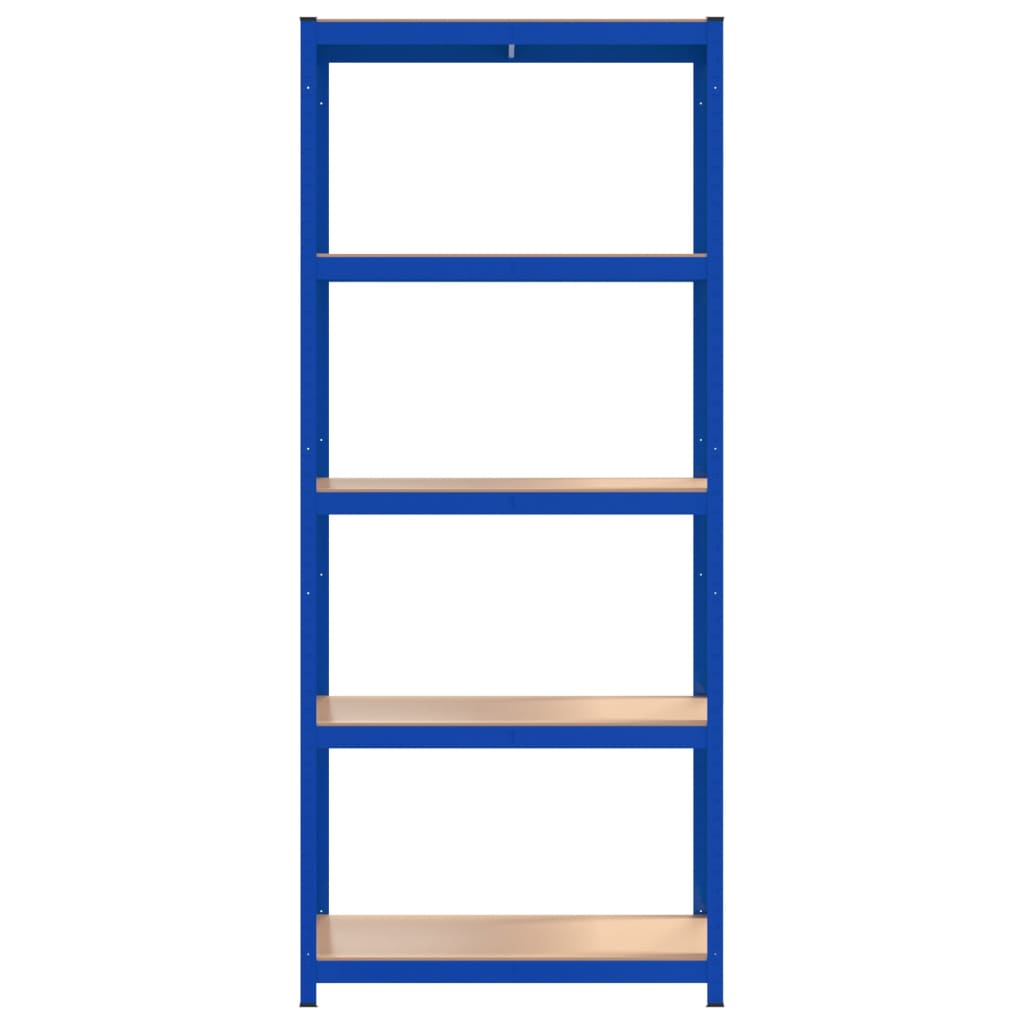 Scaffali a 5 Ripiani 4 pz Blu in Acciaio e Legno Multistrato cod mxl 51661