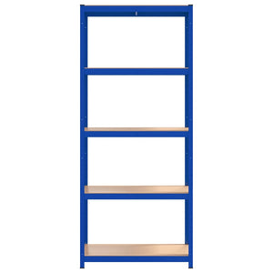 Scaffali a 5 Ripiani 4 pz Blu in Acciaio e Legno Multistrato cod mxl 51661