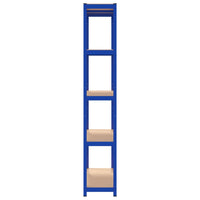 Scaffali a 5 Ripiani 4 pz Blu in Acciaio e Legno Multistrato cod mxl 51661