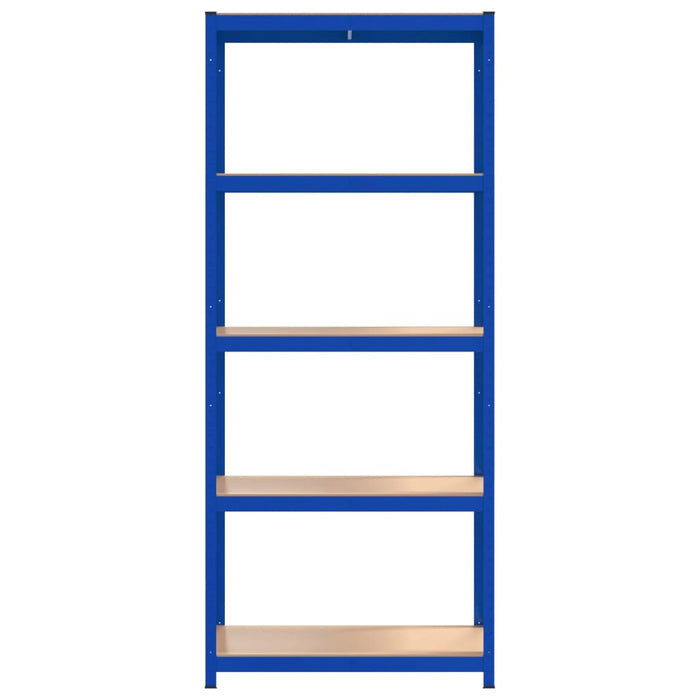 Scaffali a 5 Ripiani 4 pz Blu in Acciaio e Legno Multistrato cod mxl 49005