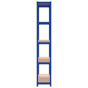 Scaffali a 5 Ripiani 4 pz Blu in Acciaio e Legno Multistrato cod mxl 49005