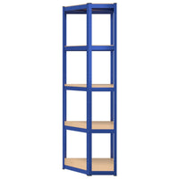 Scaffali a 5 Ripiani 4 pz Blu in Acciaio e Legno Multistrato cod mxl 49005