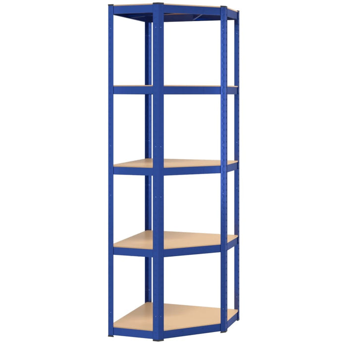 Scaffali a 5 Ripiani 5 pz Blu in Acciaio e Legno Multistrato 3154168