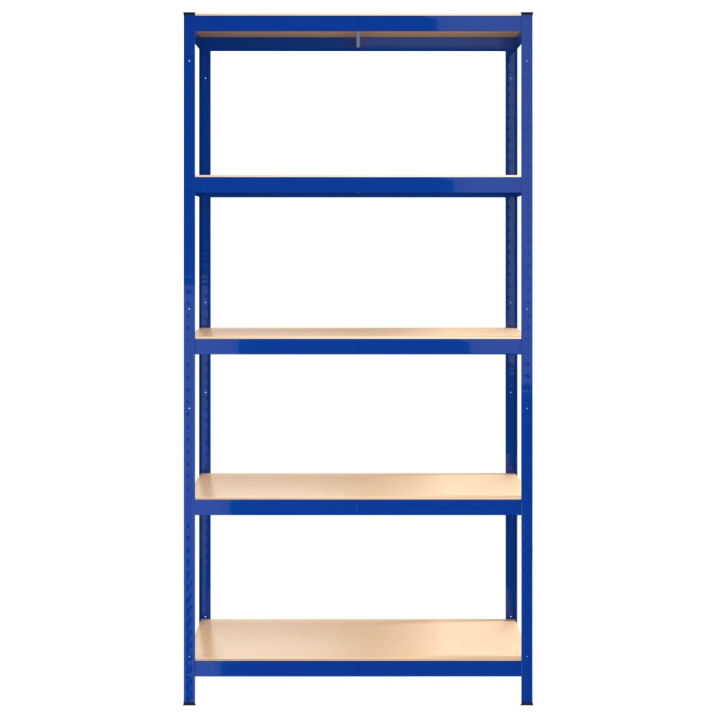 Scaffali a 5 Ripiani 4 pz Blu in Acciaio e Legno Multistrato cod mxl 38549