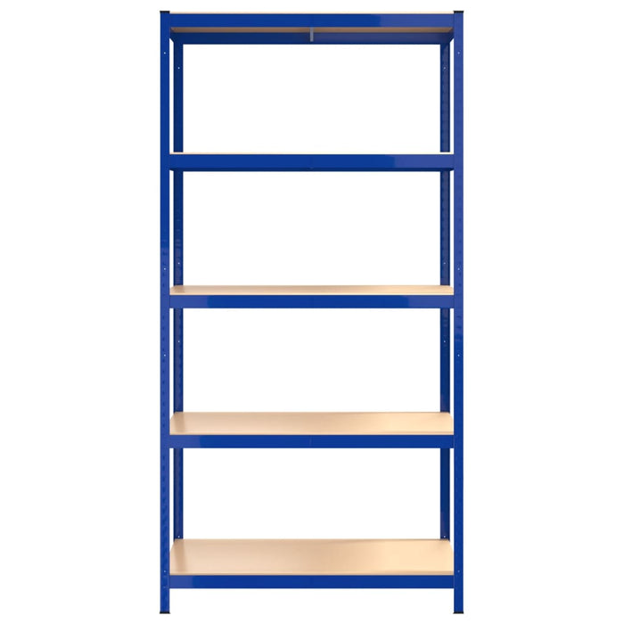 Scaffali a 5 Ripiani 4 pz Blu in Acciaio e Legno Multistrato cod mxl 38549