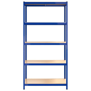 Scaffali a 5 Ripiani 4 pz Blu in Acciaio e Legno Multistrato 3154176