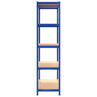 Scaffali a 5 Ripiani 4 pz Blu in Acciaio e Legno Multistrato cod mxl 38549