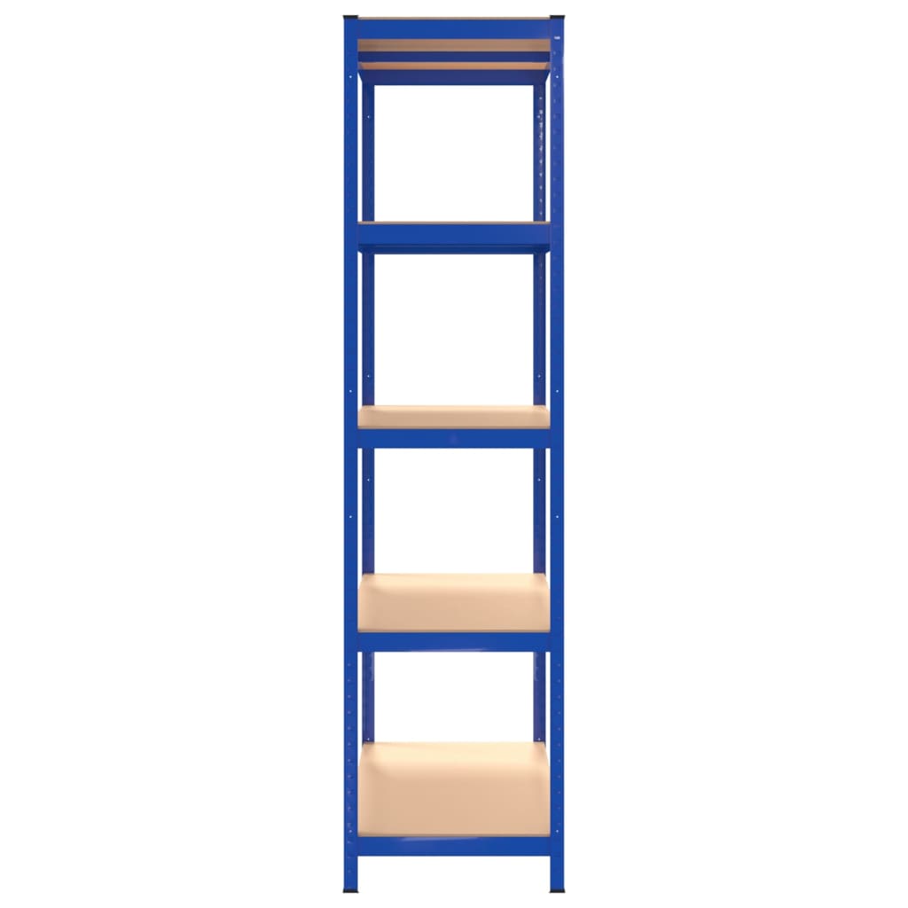 Scaffali a 5 Ripiani 4 pz Blu in Acciaio e Legno Multistrato 3154176