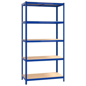 Scaffali a 5 Ripiani 4 pz Blu in Acciaio e Legno Multistrato cod mxl 39051