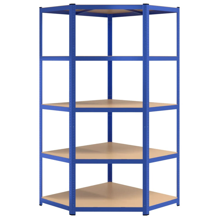 Scaffali a 5 Ripiani 4 pz Blu in Acciaio e Legno Multistrato cod mxl 39051