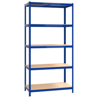 Scaffali a 5 Ripiani 3 pz Blu in Acciaio e Legno Multistrato cod mxl 41806