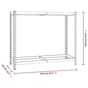 Portapneumatici a 2 Livelli 4pz Argento 110x40x110cm in Acciaio cod mxl 44203