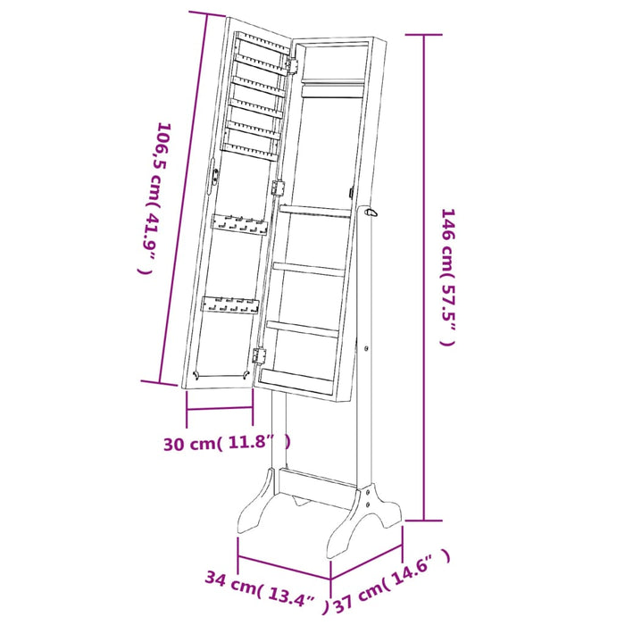 Specchio Autoportante 34x37x146 cm 351765