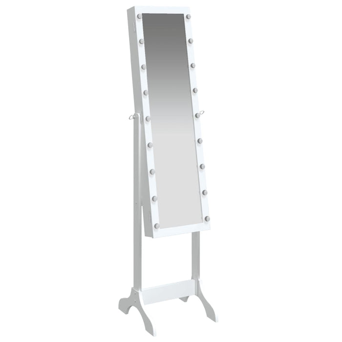 Specchio Autoportante con LED Bianco 34x37x146 cm 351766