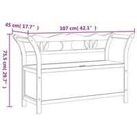 Panca Grigia 107x45x75,5 cm Legno Massello di Abete 351775