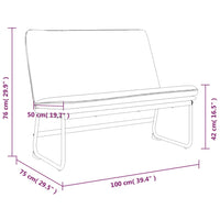 Panca Grigio Chiaro 100x75x76 cm in Tessuto 351321