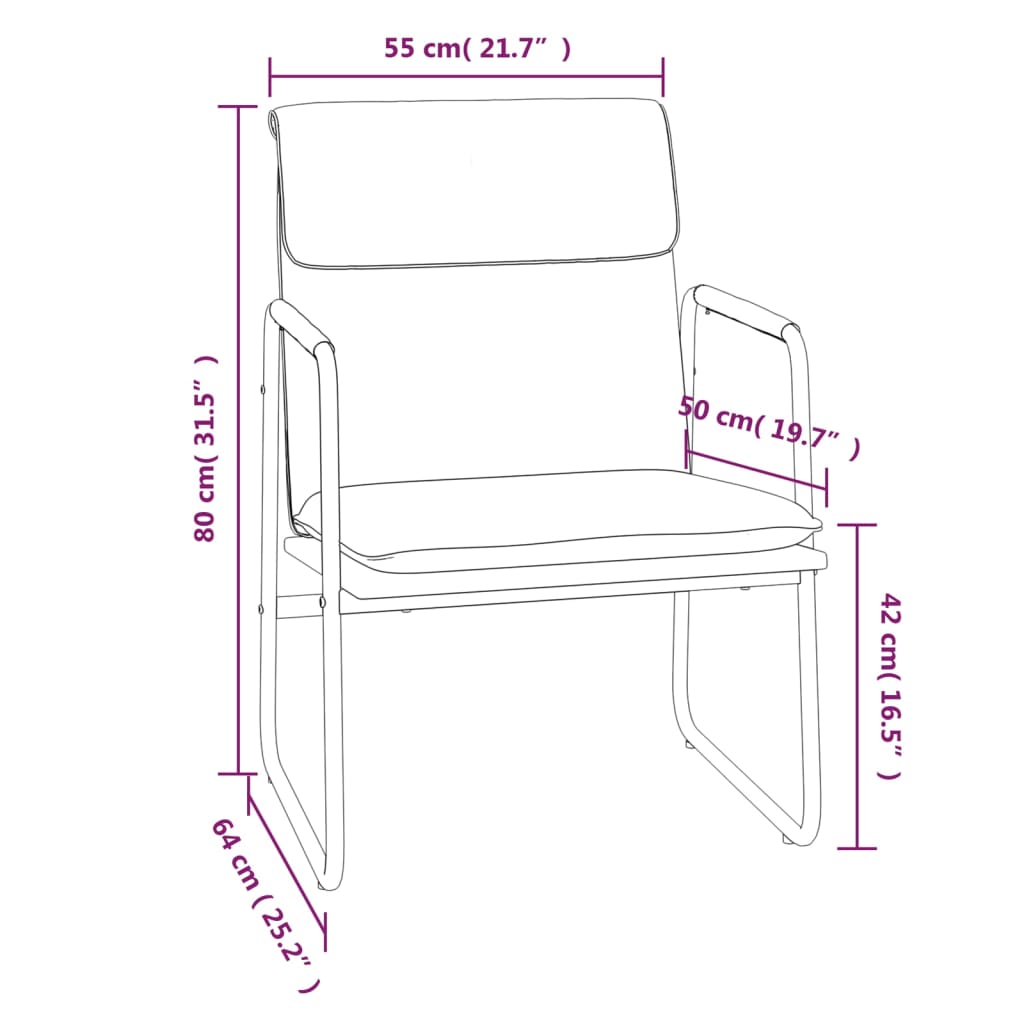 Sedia Lounge Grigio Chiaro 55x64x80 cm in Tessuto 351342