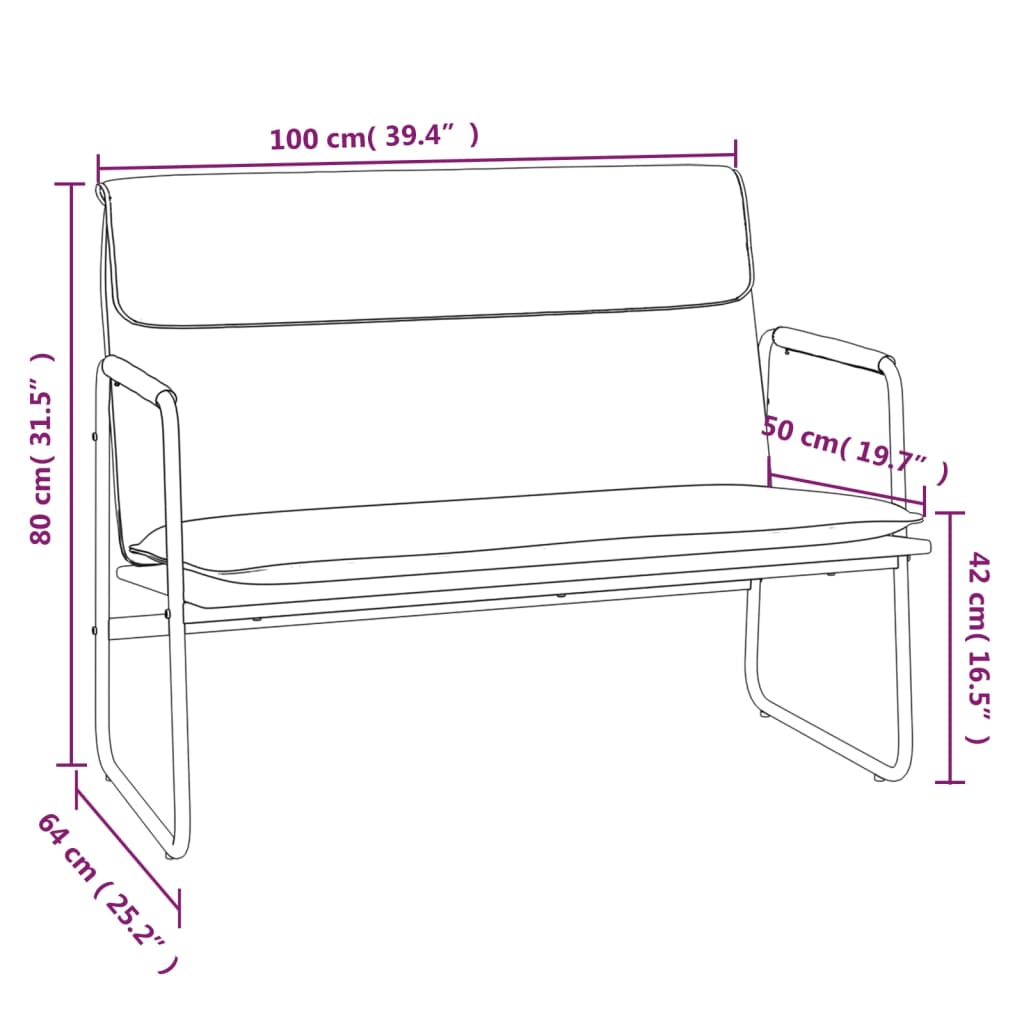 Panca Nera 100x64x80 cm in Similpelle 351366