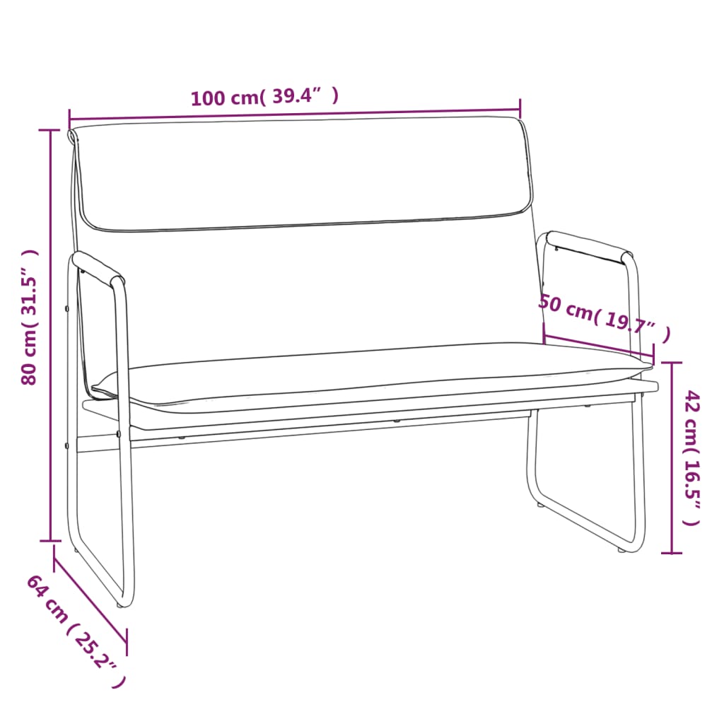 Panca Cappuccino 100x64x80 cm in Similpelle 351371