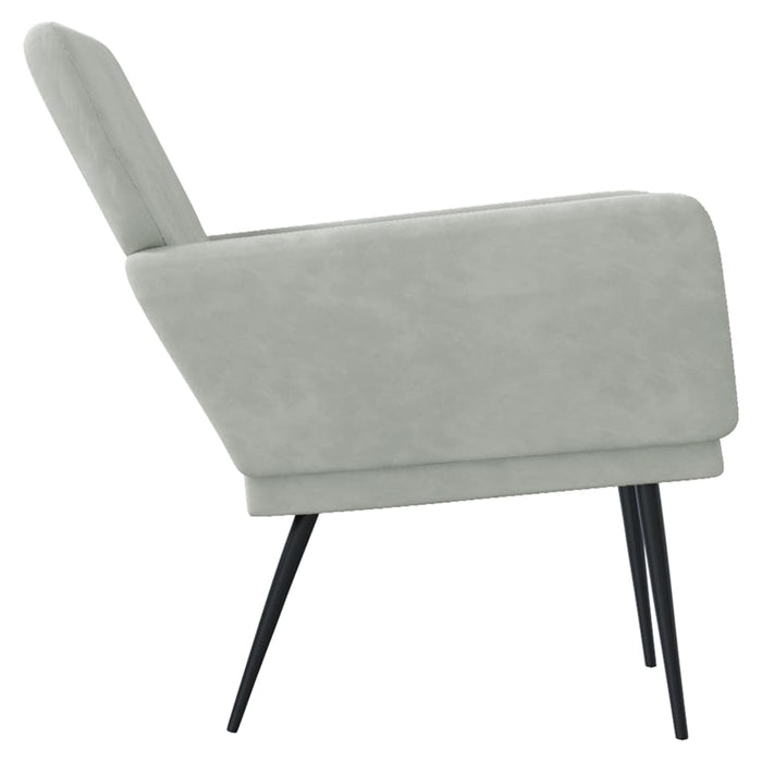 Poltrona Grigio Chiaro 62x79x79 cm Velluto