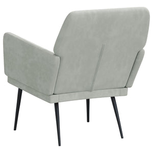 Poltrona Grigio Chiaro 62x79x79 cm Velluto