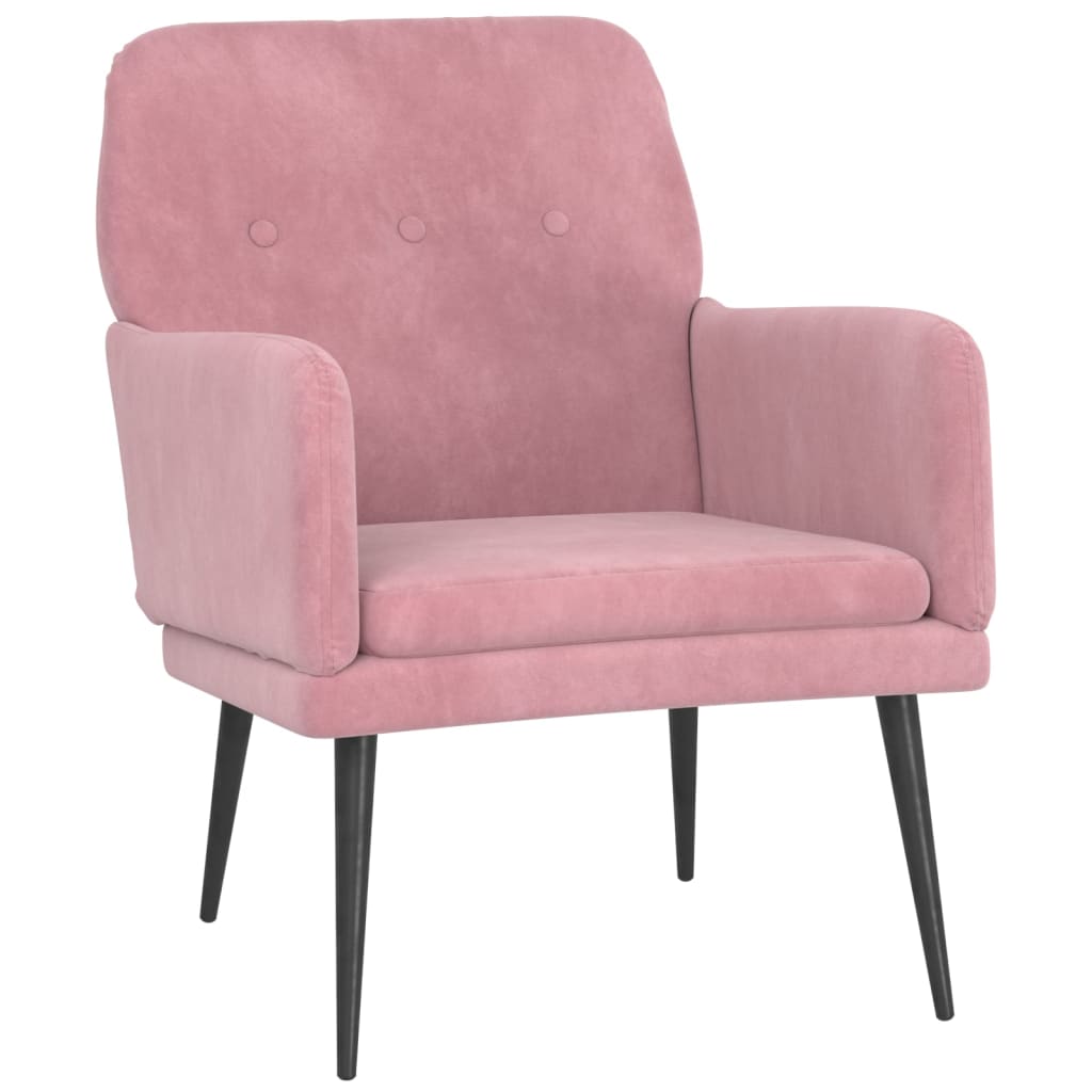 Poltrona Rosa 62x79x79 cm Velluto 351407