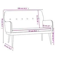 Panca Grigio Chiaro 108x79x79 cm in Velluto cod mxl 73380