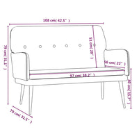 Panca Gialla 108x79x79 cm in Velluto 351420