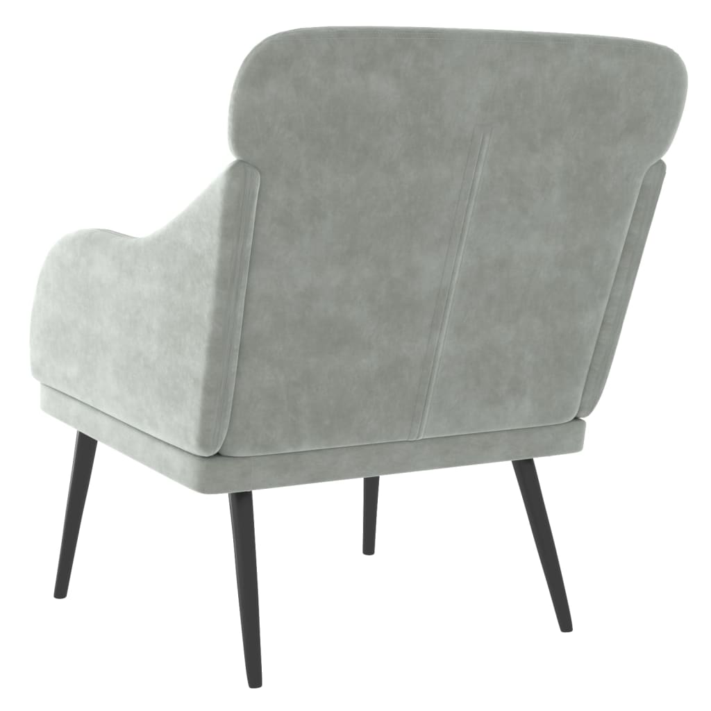 Poltrona Grigio Chiaro 63x76x80 cm Velluto