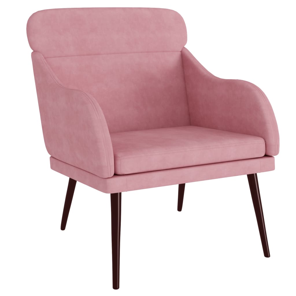 Poltrona Rosa 63x76x80 cm Velluto 351439