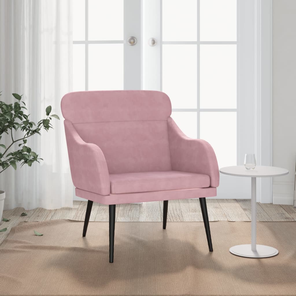 Poltrona Rosa 63x76x80 cm Velluto 351439