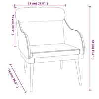 Poltrona Nera 63x76x80 cm Velluto 351440