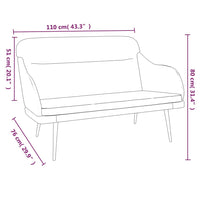 Panca Grigio Chiaro 110x76x80 cm in Velluto 351445