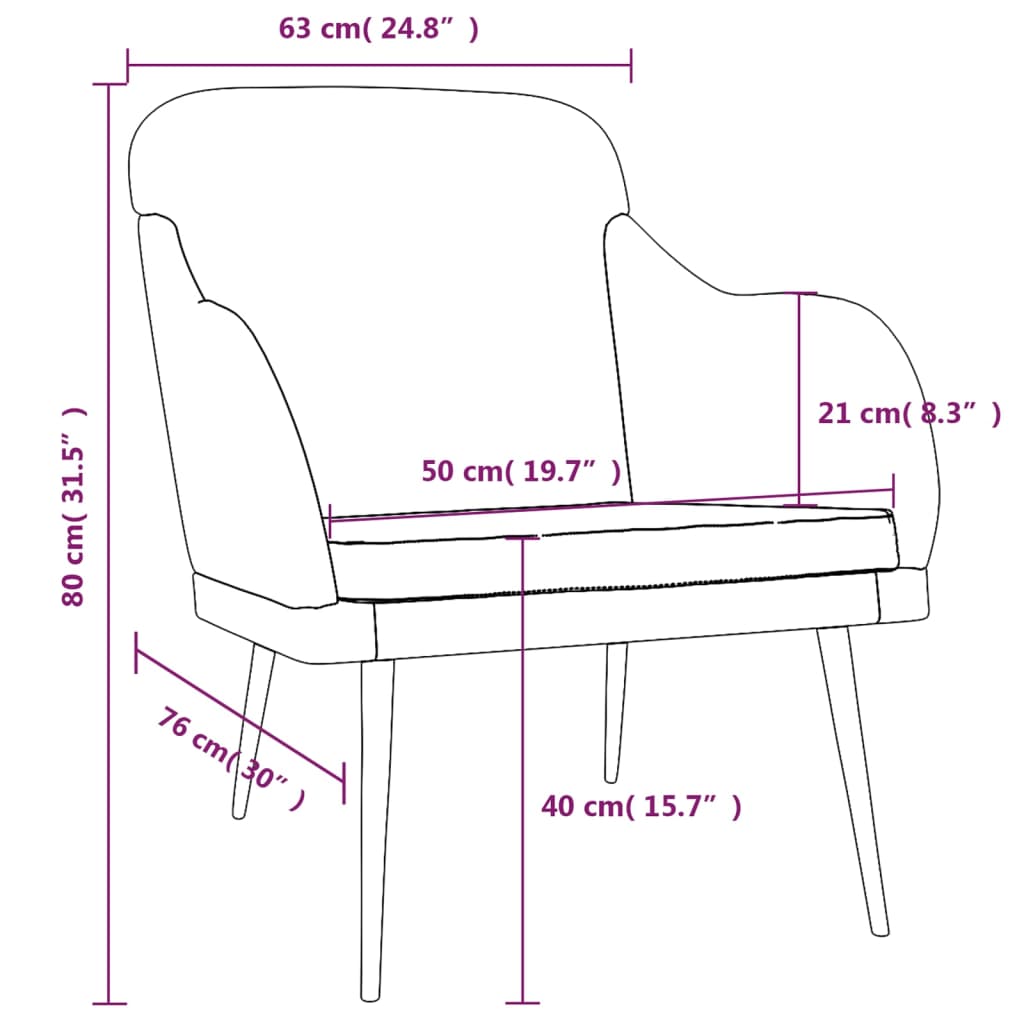 Poltrona Rosa 63x76x80 cm Velluto cod mxl 5635