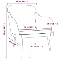 Poltrona Rosa 63x76x80 cm Velluto cod mxl 5635