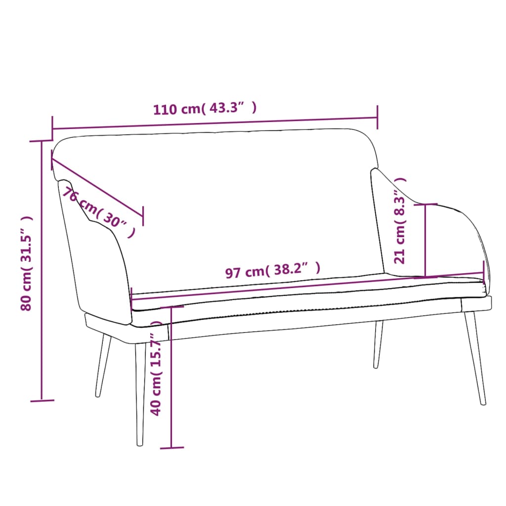 Panca Grigio Scuro 110x76x80 cm in Velluto 351465