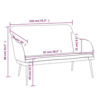 Panca Nera 110x76x80 cm in Velluto 351469