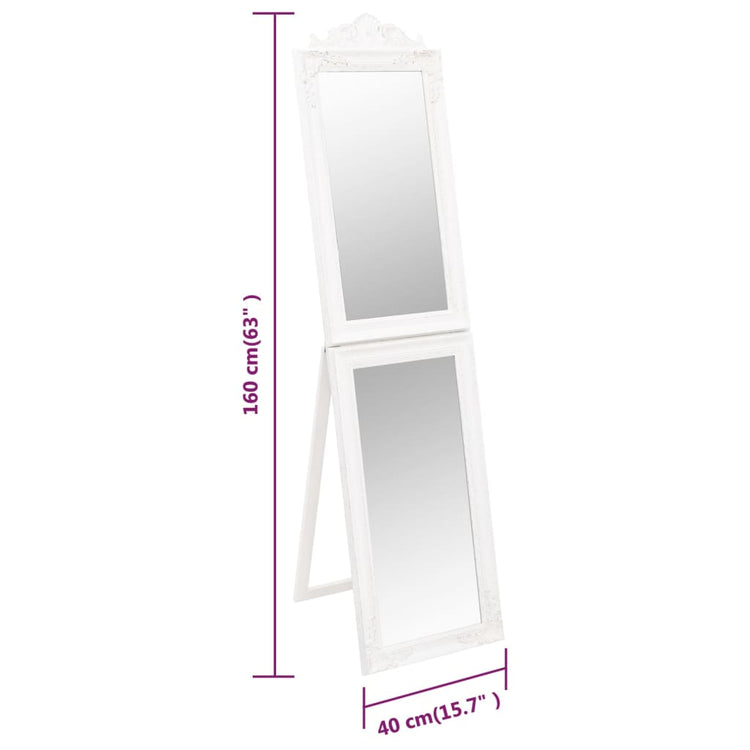 Specchio Autoportante Bianco 40x160 cm 351520