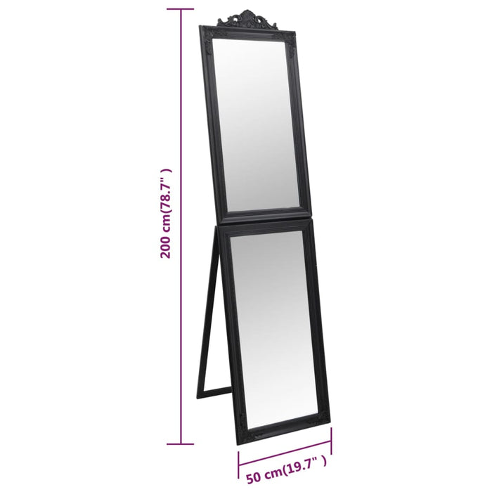 Specchio Autoportante Nero 50x200 cm 351531