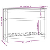 Fioriera con Mensola 111,5x34,5x81 cm in Legno Massello di Pino 823766