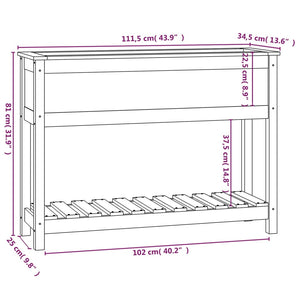 Fioriera con Mensola Bianca 111,5x34,5x81cm Legno Massello Pino 823767