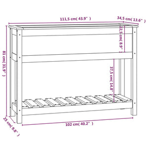 Fioriera con Mensola Miele 111,5x34,5x81 cm Legno Massello Pino 823769