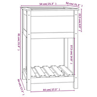 Fioriera con Mensola Grigia 54x54x81 cm Legno Massello di Pino cod mxl 67338