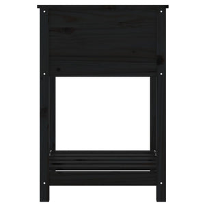 Fioriera con Mensola Nera 54x54x81 cm in Legno Massello di Pino cod mxl 67116