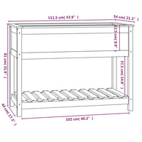 Fioriera con Mensola Bianca 111,5x54x81 cm Legno Massello Pino 823788