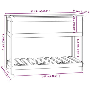 Fioriera con Mensola Bianca 111,5x54x81 cm Legno Massello Pino 823788